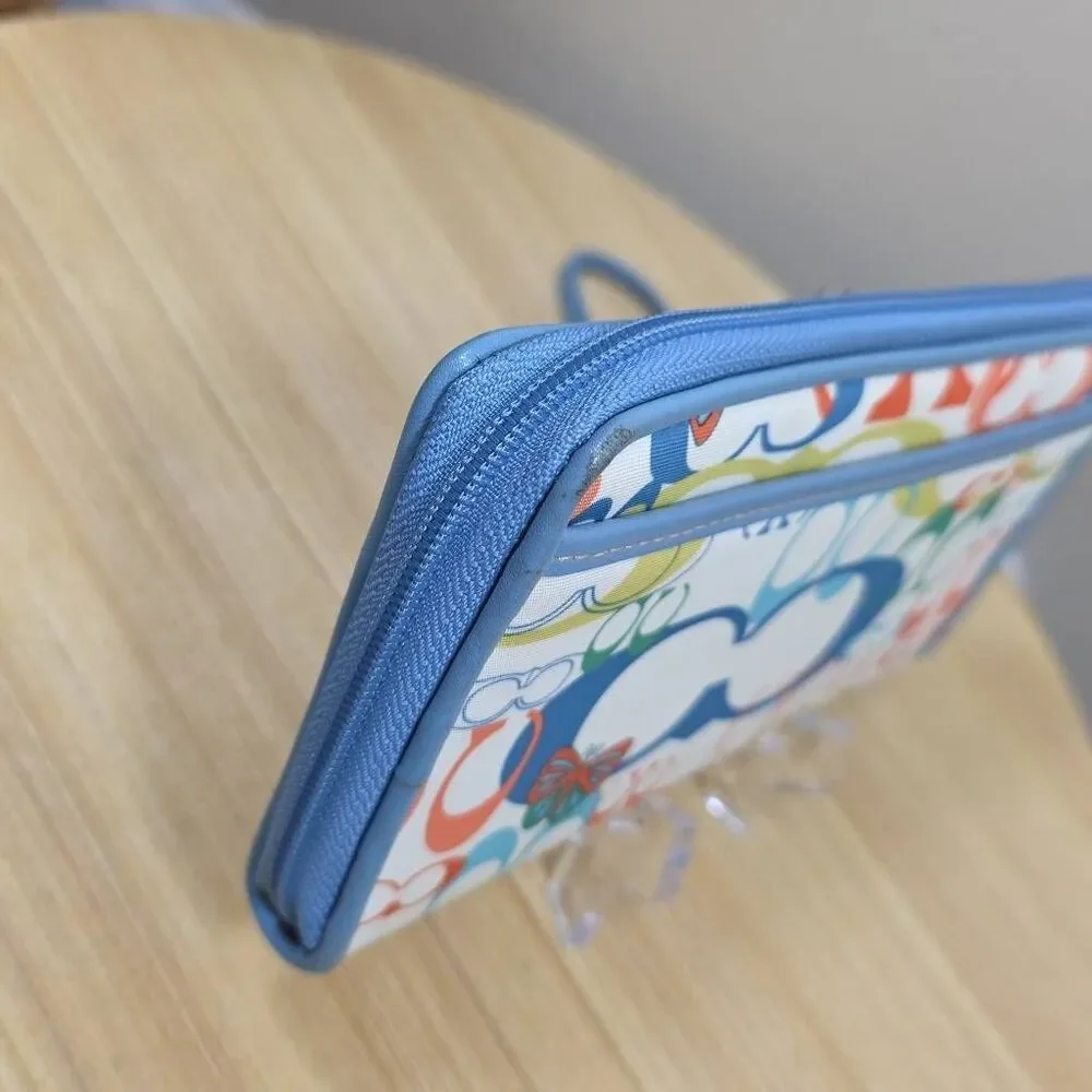 Coach Optic Butterfly Zip Around Wallet